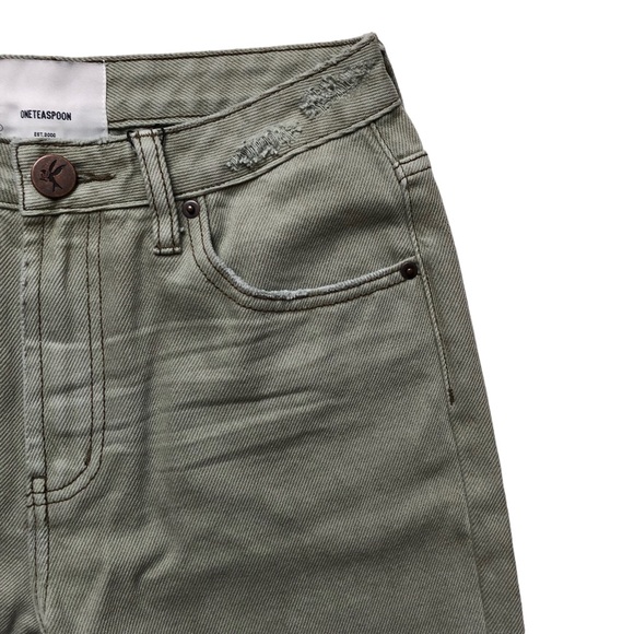 One Teaspoon Charlie Flare Size 26 Super Khaki Color NEW NWT - Picture 6 of 15